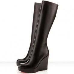 Replica Christian Louboutin Garibaldi 100mm Boots Black Cheap Fake Shoes