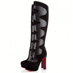 Replica Christian Louboutin Pshycho 120mm Boots Black Cheap Fake Shoes