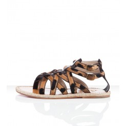 Replica Christian Louboutin Hola nina Flat Sandals Leopard Cheap Fake Shoes