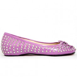 Replica Christian Louboutin Big Kiss Studded Ballerinas Rose Cheap Fake Shoes