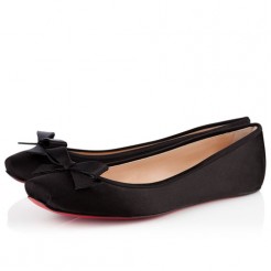 Replica Christian Louboutin Boudoir Satin Ballerinas Black Cheap Fake Shoes