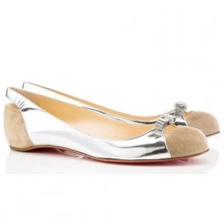 Replica Christian Louboutin Silver Ballerinas Cheap Fake Shoes