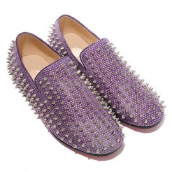 Replica Christian Louboutin Rolling Spikes Loafers Parme Cheap Fake Shoes