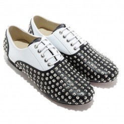 Replica Christian Louboutin Fred Spikes Loafers Black Cheap Fake Shoes