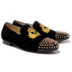 Replica Christian Louboutin Harvanana Loafers Black Cheap Fake Shoes