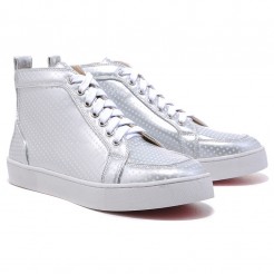 Replica Christian Louboutin Rantus Orlato Sneakers Silver Cheap Fake Shoes