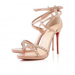 Replica Christian Louboutin Monocronana 120mm Sandals Nude Cheap Fake Shoes