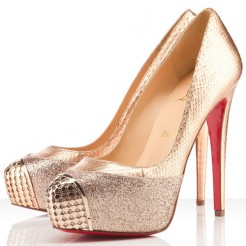 Replica Christian Louboutin Maggie 140mm Pumps Gold Cheap Fake Shoes