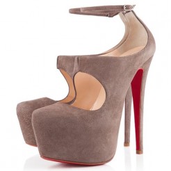 Replica Christian Louboutin Maillot 160mm Pumps Taupe Cheap Fake Shoes