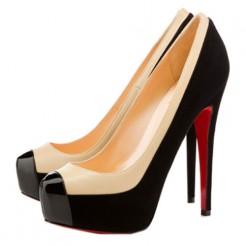 Replica Christian Louboutin Mago Two Tone 160mm Pumps Black Cheap Fake Shoes