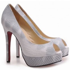 Replica Christian Louboutin Altadama 140mm Peep Toe Pumps Python Cheap Fake Shoes