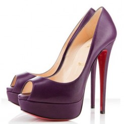Replica Christian Louboutin Lady 140mm Peep Toe Pumps Purple Cheap Fake Shoes