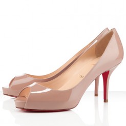 Replica Christian Louboutin Mater Claude 80mm Peep Toe Pumps Nude Cheap Fake Shoes