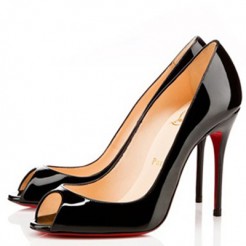 Replica Christian Louboutin Sexy 100mm Peep Toe Pumps Black Cheap Fake Shoes