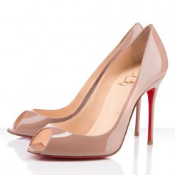 Replica Christian Louboutin Sexy 100mm Peep Toe Pumps Nude Cheap Fake Shoes