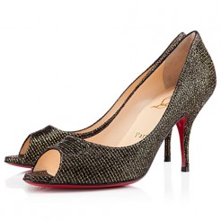 Replica Christian Louboutin Yo Yo 80mm Peep Toe Pumps Black Cheap Fake Shoes