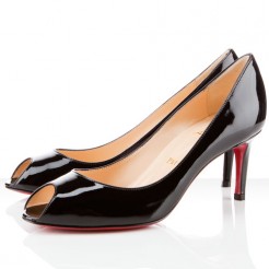 Replica Christian Louboutin You You 80mm Peep Toe Pumps Black Cheap Fake Shoes