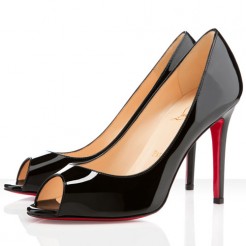 Replica Christian Louboutin You You 100mm Peep Toe Pumps Black Cheap Fake Shoes