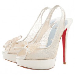 Replica Christian Louboutin Exclu 140mm Slingbacks White Cheap Fake Shoes