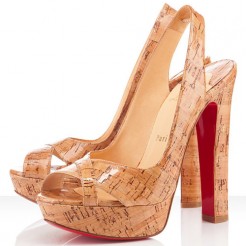 Replica Christian Louboutin Marple Town 140mm Slingbacks Natural Cheap Fake Shoes