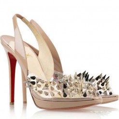 Replica Christian Louboutin Pik Pik Pik 120mm Slingbacks Nude Cheap Fake Shoes