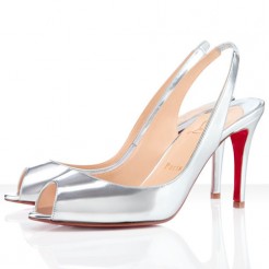 Replica Christian Louboutin You You 80mm Slingbacks Silver Cheap Fake Shoes