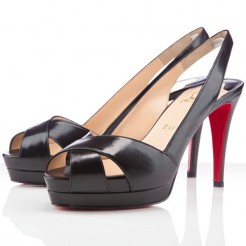 Replica Christian Louboutin Soso 120mm Slingbacks Black Cheap Fake Shoes