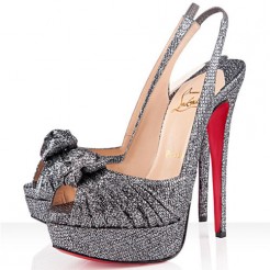 Replica Christian Louboutin Jenny 140mm Slingbacks Grey Cheap Fake Shoes