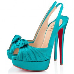 Replica Christian Louboutin Jenny 140mm Slingbacks Peacock Cheap Fake Shoes