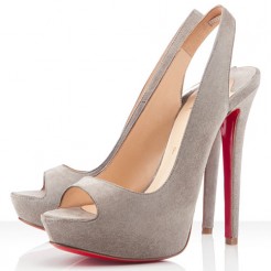 Replica Christian Louboutin Cheyenne 140mm Slingbacks Elefante Cheap Fake Shoes