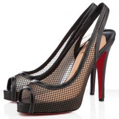 Replica Christian Louboutin Canne A Peche 120mm Slingbacks Black Cheap Fake Shoes