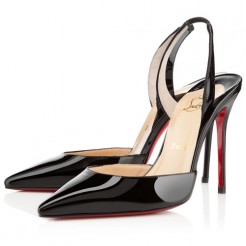 Replica Christian Louboutin Ever 100mm Slingbacks Black Cheap Fake Shoes