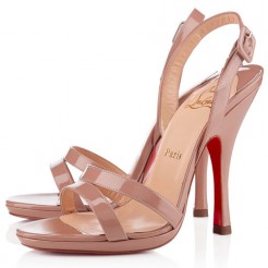 Replica Christian Louboutin Fine Romance 120mm Slingbacks Nude Cheap Fake Shoes