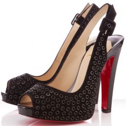 Replica Christian Louboutin Aicha 120mm Slingbacks Black Cheap Fake Shoes