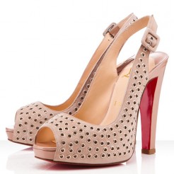 Replica Christian Louboutin Aicha 120mm Slingbacks Nude Cheap Fake Shoes