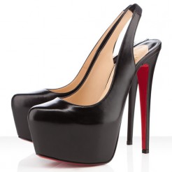 Replica Christian Louboutin Dafsling 160mm Slingbacks Black Cheap Fake Shoes