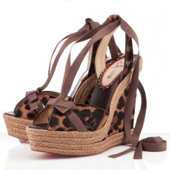 Replica Christian Louboutin Isabelle 140mm Wedges Leopard Cheap Fake Shoes