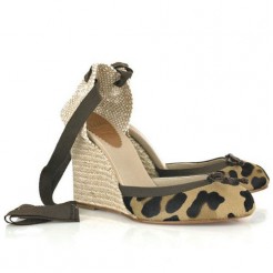 Replica Christian Louboutin Carino 100mm Wedges Leopard Cheap Fake Shoes