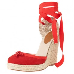 Replica Christian Louboutin Carino Plato 120mm Wedges Red Cheap Fake Shoes