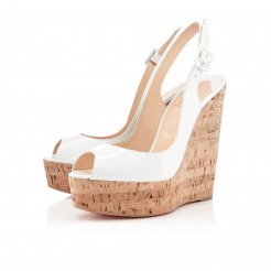 Replica Christian Louboutin Une plume 140mm Wedges White Cheap Fake Shoes