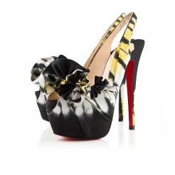 Replica Christian Louboutin High Boubou 160mm Platforms Black/Yellow Cheap Fake Shoes