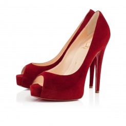 Replica Christian Louboutin Vendome 120mm Peep Toe Pumps Red Cheap Fake Shoes