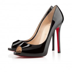 Replica Christian Louboutin Flo 120mm Peep Toe Pumps Black Cheap Fake Shoes