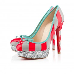 Replica Christian Louboutin Foraine 140mm Platforms Rose Paris/Light Grey Cheap Fake Shoes