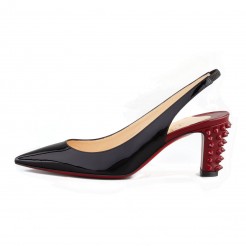 Replica Christian Louboutin Lemer 40mm Slingbacks Black Cheap Fake Shoes