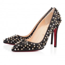 Replica Christian Louboutin Pigalle spikes 100mm Special Occasion Black Cheap Fake Shoes