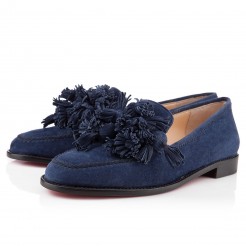 Replica Christian Louboutin Japonaise Loafers Navy Cheap Fake Shoes