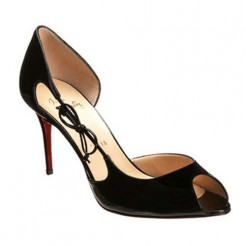 Replica Christian Louboutin Delico 100mm Peep Toe Pumps Black Cheap Fake Shoes