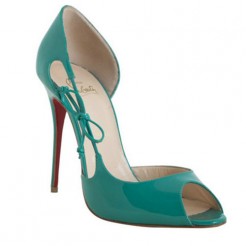 Replica Christian Louboutin Delico 100mm Peep Toe Pumps Jade Cheap Fake Shoes