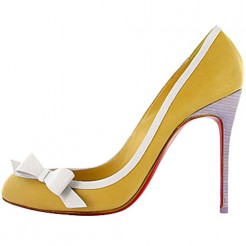 Replica Christian Louboutin Beauty 100mm Pumps Yellow Cheap Fake Shoes